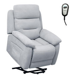Costway Power Lift Recliner Chair Sofa for Elderly w/ Side Pocket & Remote Control Grey\Brown