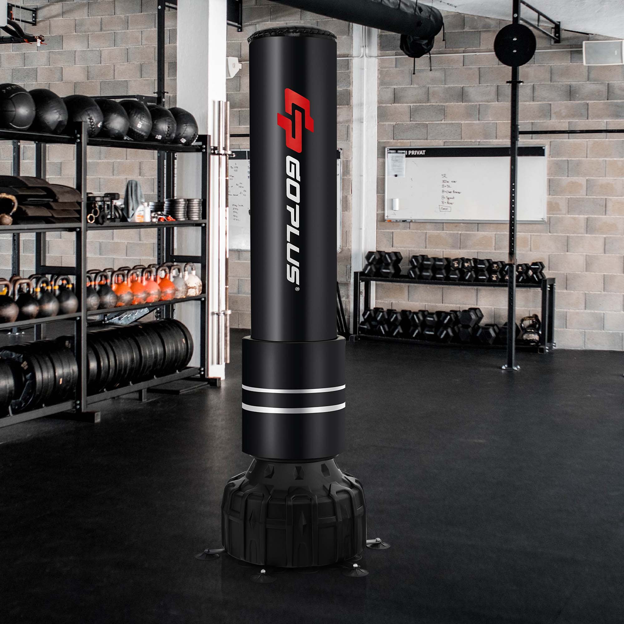 Costway Goplus Freestanding Punching Bag 71'' Boxing Bag with25 Suction Cups Gloves & Filling Base