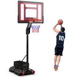 Costway Goplus Portable Basketball Hoop System 5-10 FT Adjustable with Weight Bag Wheels Outdoor