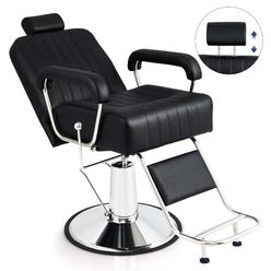 Costway Adjustable Barber Chair Hydraulic Salon Chair with Reclining Backrest & 360°Swivel