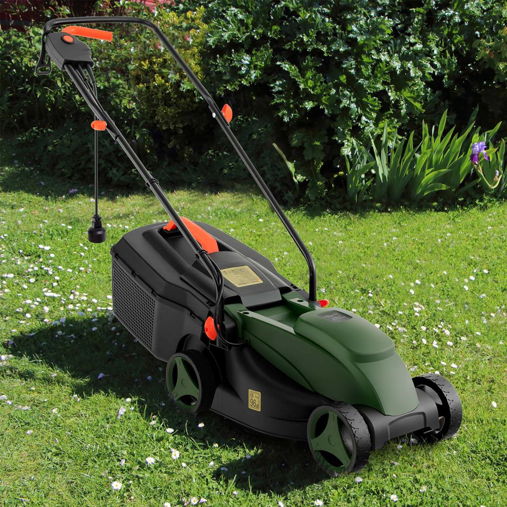 Costway Electric Corded Lawn Mower 12-AMP 14-Inch Walk-Behind Lawnmower with Collection Box