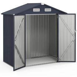 Costway 6.3' x 3.5' Outdoor Storage Shed with 4 Vents Lockable Doors Waterproof & Windproof