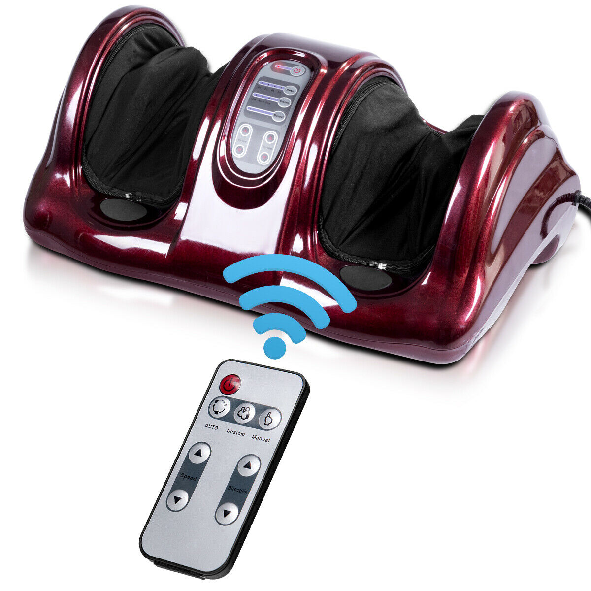 Costway Shiatsu Foot Massager Kneading and Rolling Leg Calf Ankle with Remote Burgundy
