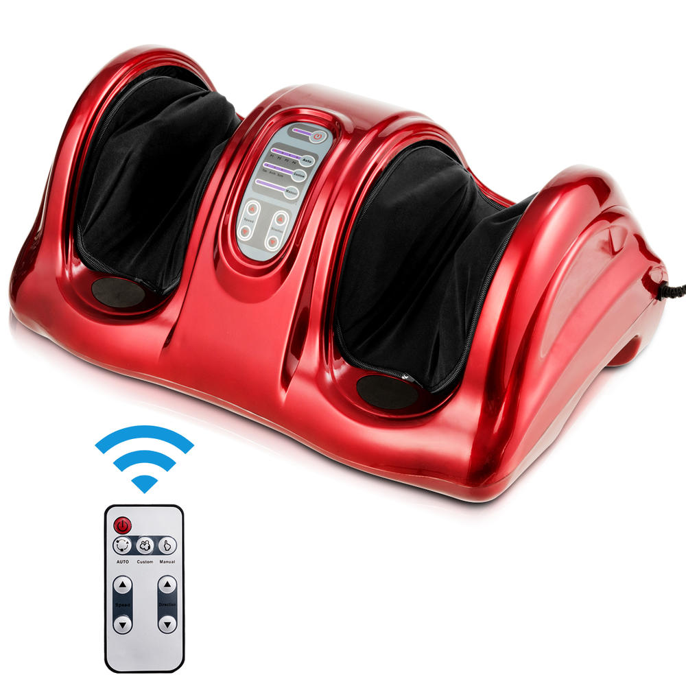 Costway Shiatsu Foot Massager Kneading and Rolling Leg Calf Ankle with Remote Red