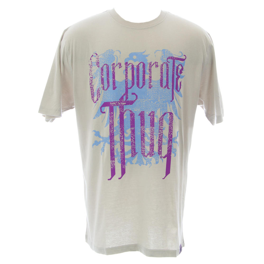 THUG Men's Grey Sky Corporate Thug Crew Neck SS Cotton T-Shirt #121507 NEW