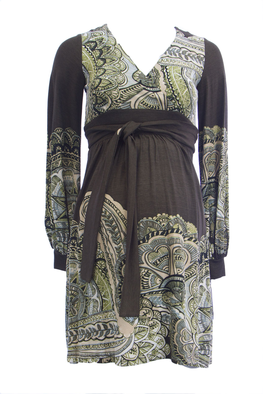 slim fit dress slacks Women's Green Cotton Ethnic Motifs Maternity Dress – Trendia