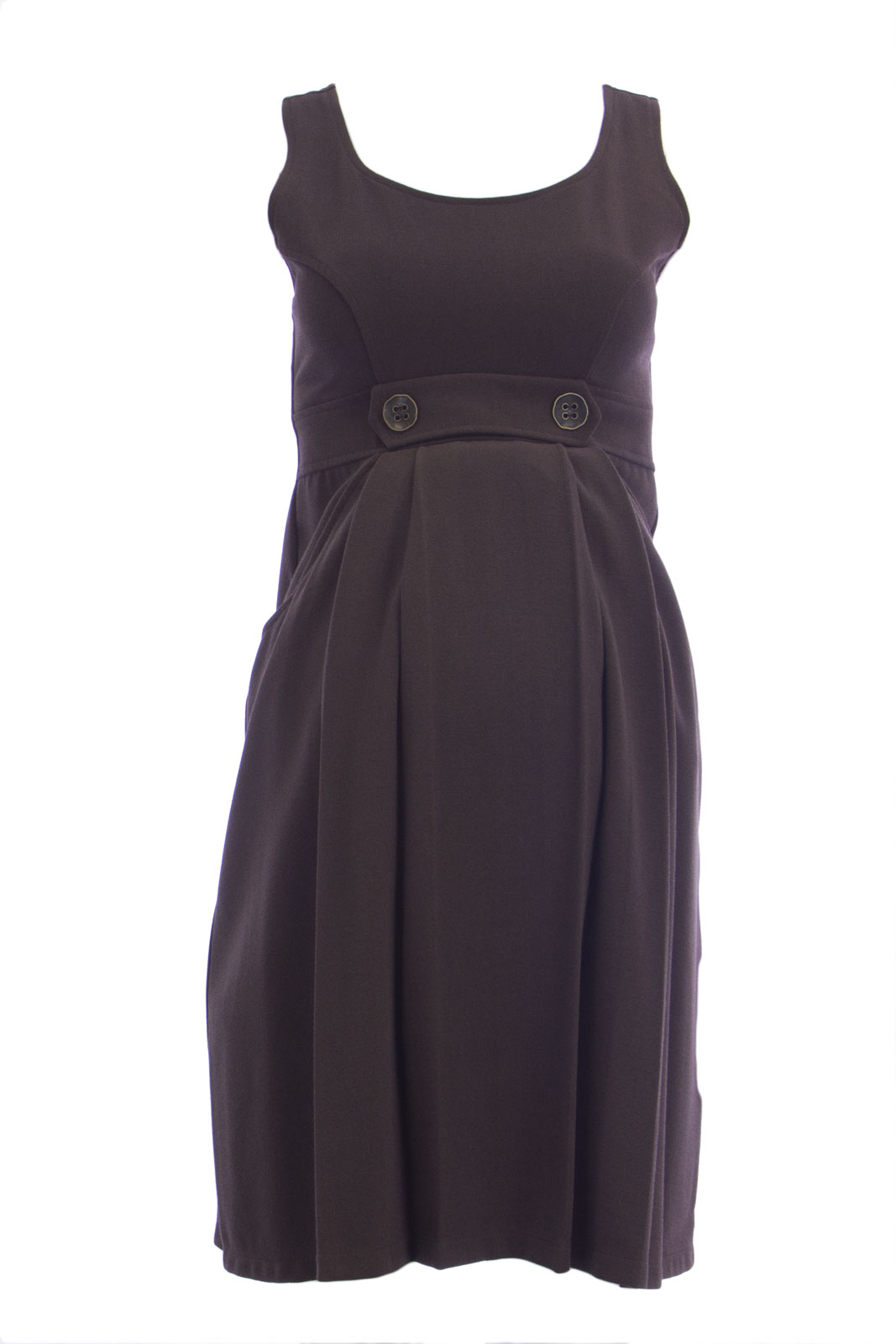 Olian OLIAN Maternity Women's Brown Princess Panel Scoop Neck Ponte Dress  $145 NWT