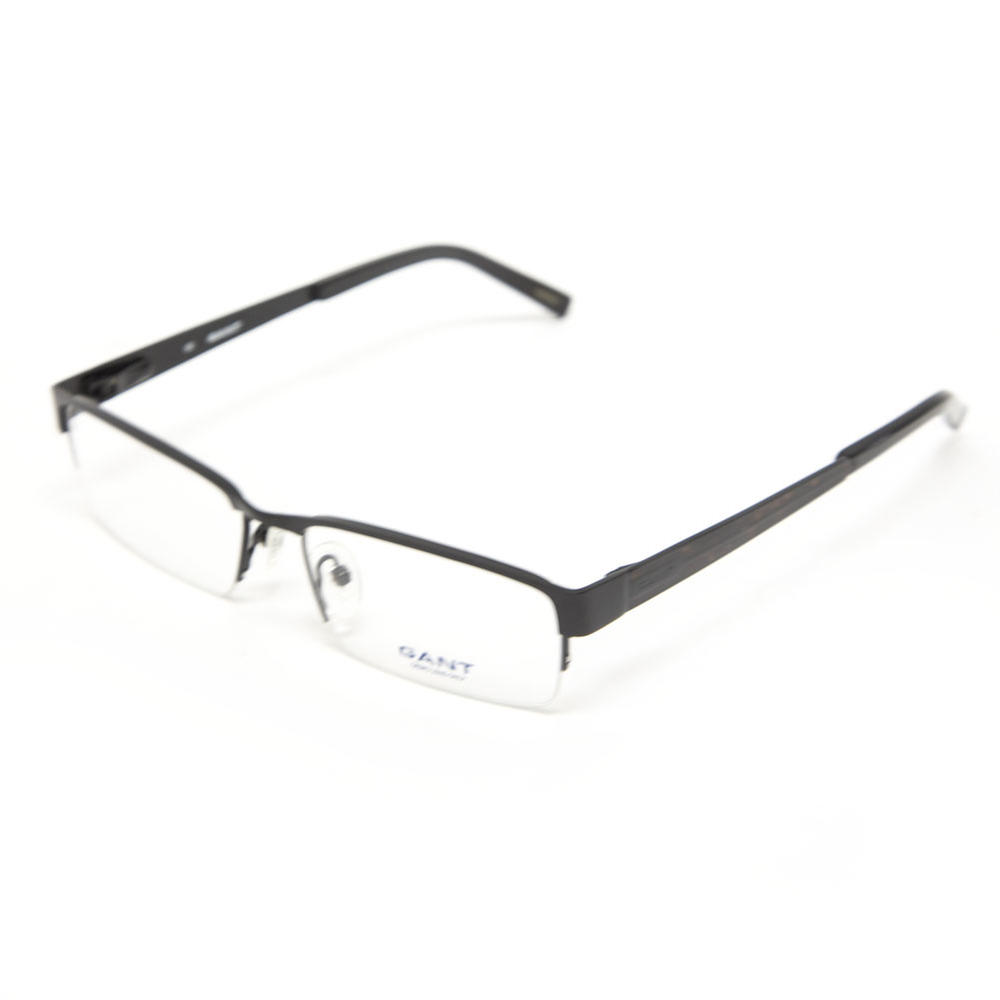 Gant USA Gant Alger Rectangular Semi-Rimless Eyeglass Frames 54mm - Satin Black NEW