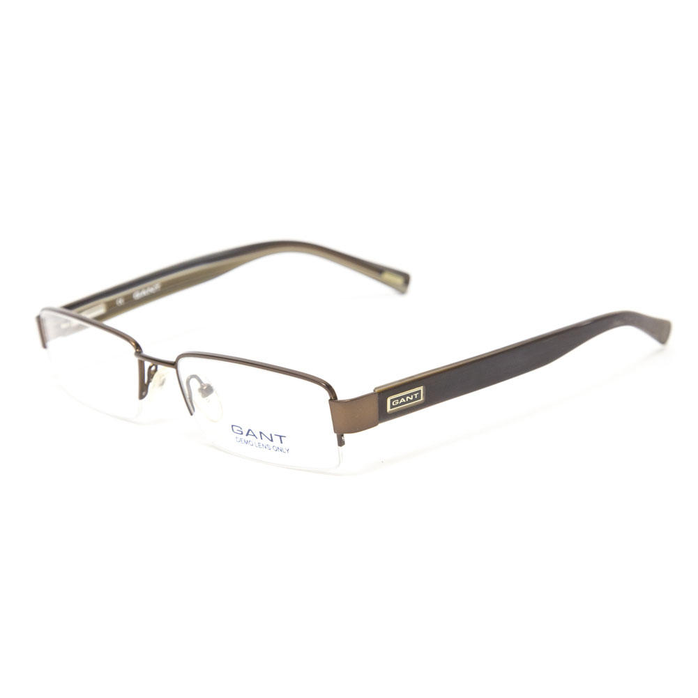 Gant USA Gant Jacobs Semi-Rimless Metal Eyeglass Frames 53mm - Satin Brown NEW