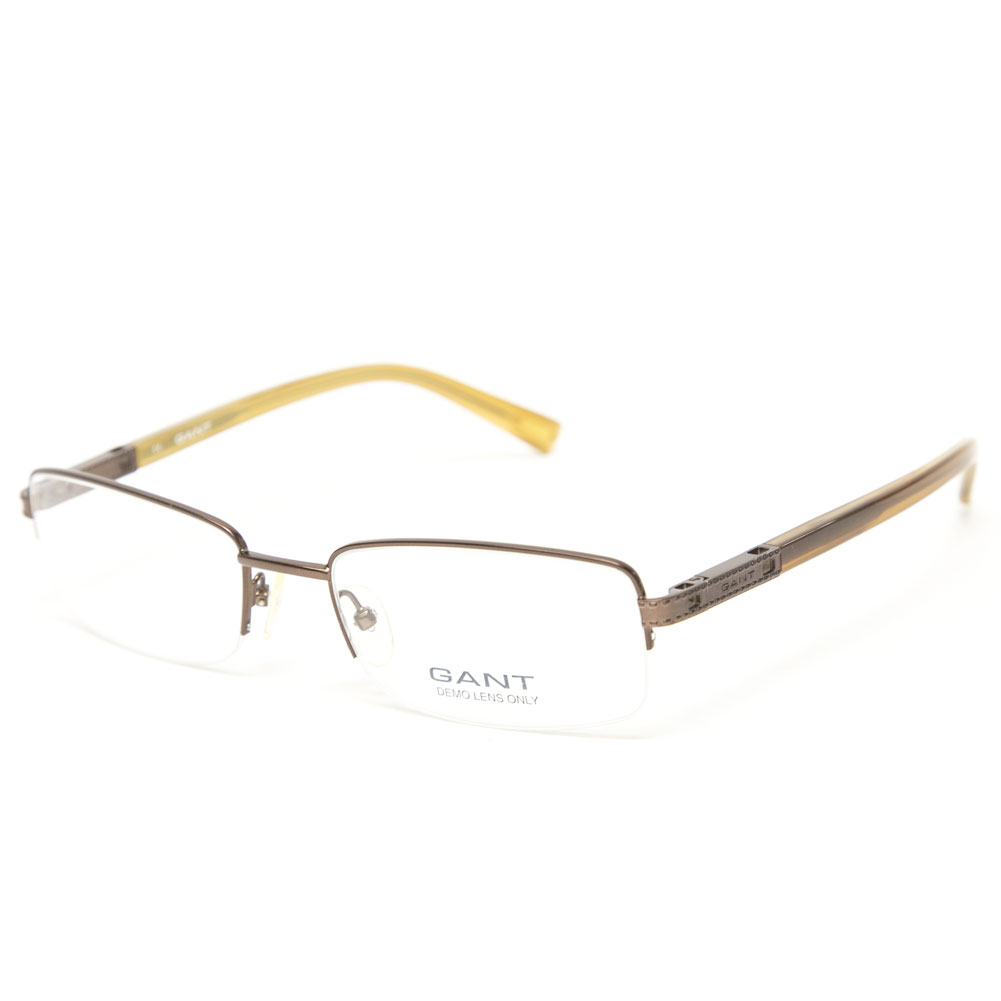 Gant USA Gant Morris Semi-Rimless Metal Eyeglass Frames 56mm - Satin Brown NEW