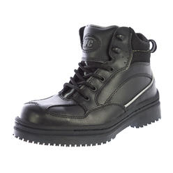 Shoes For Crews SFC Shoes for Crews Men's Neo Black Leather Boots 5255 Size 4 $59 NEW
