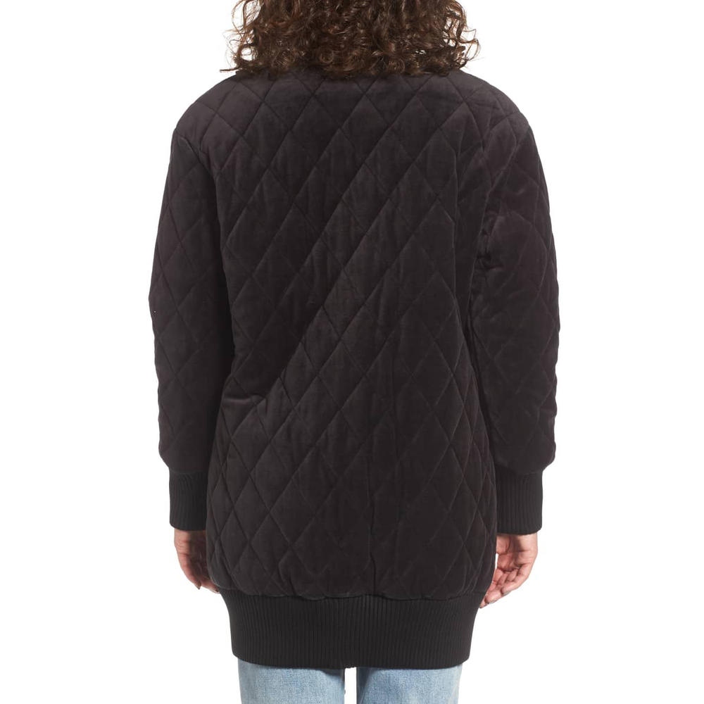 JUICY COUTURE Black Label Women's Black Velour Quilted Coat $298 NWT