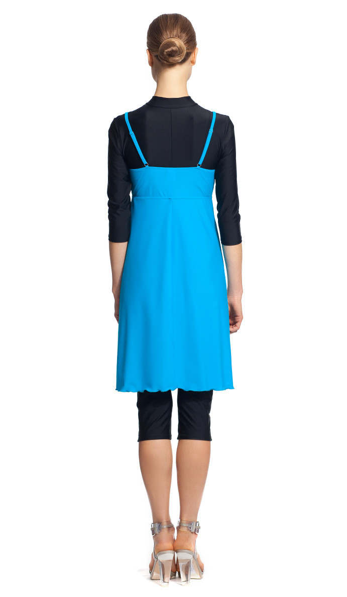 MODEST SEA Emily Medium Coverage Blue Piscina Swim Dress 11023 $105 NEW