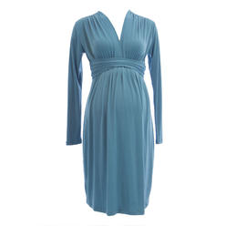 OLIAN Maternity Women's Surplice Neck Long Sleeve A-Line Dress $148 NEW