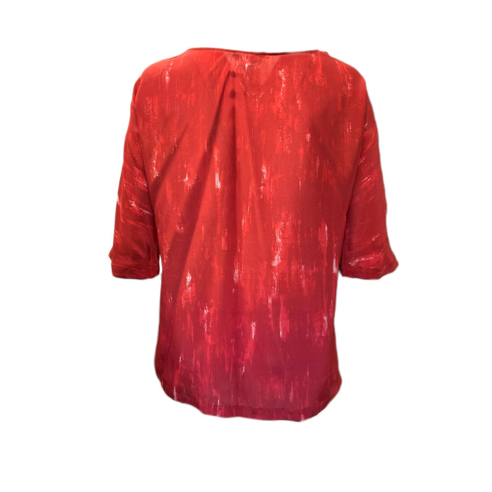 MARINA RINALDI Women's Byte Asymmetric Silk Blouse $1485 NWT
