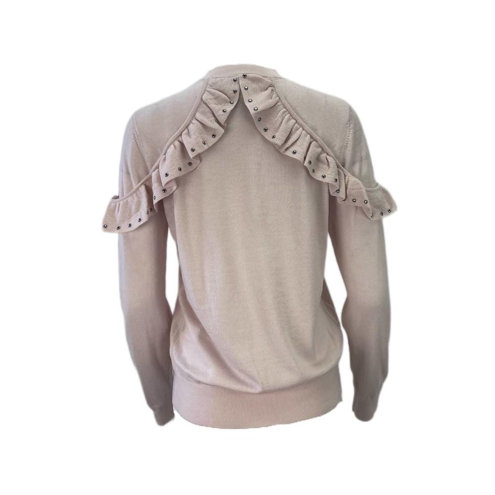 KATE SPADE Women's Rosedew So Foxy Ruffle Studded Wool Sweater NWT