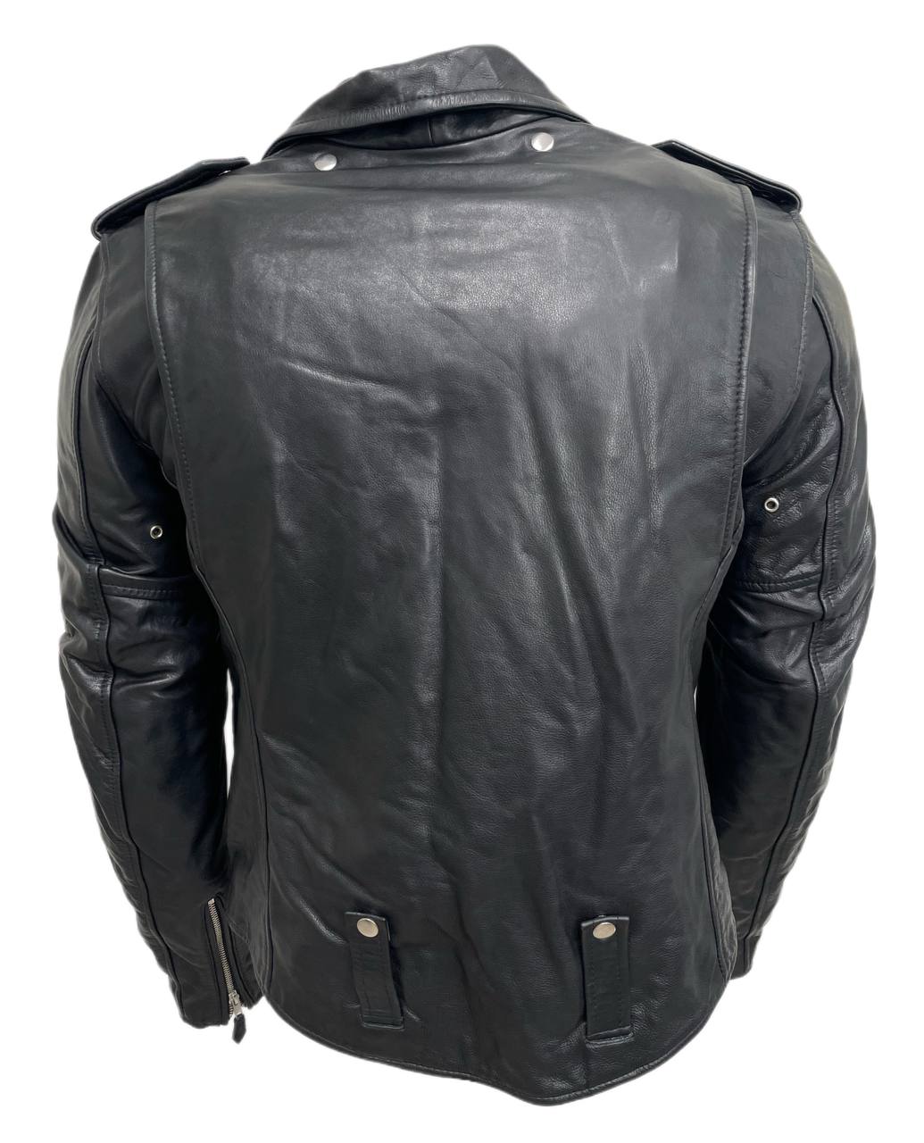 BLK DNM Men's Black Leather Jacket 65 #MKL11901 Medium NWT