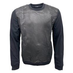 BLK DNM Men's Black Leather Sweatshirt 20 NWT
