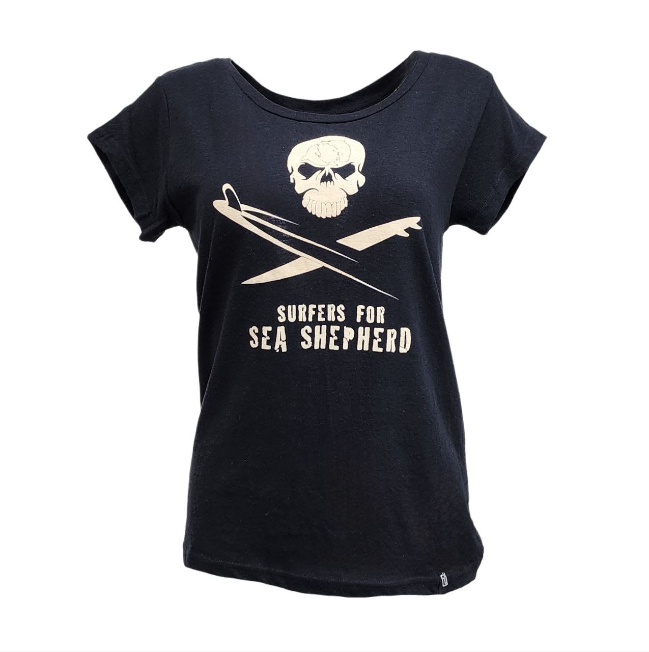 Hoodlamb HoodLamb Women s Black Surfers For Sea Shepherd T Shirt