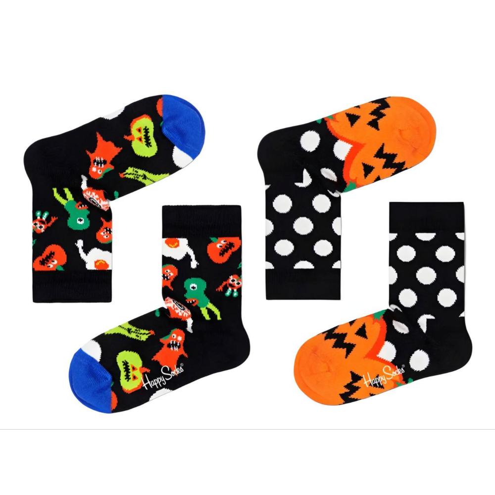 HAPPY SOCKS Kids' Cotton Monster Socks 2 Pairs Gift Set Size 2-3 Years NWB