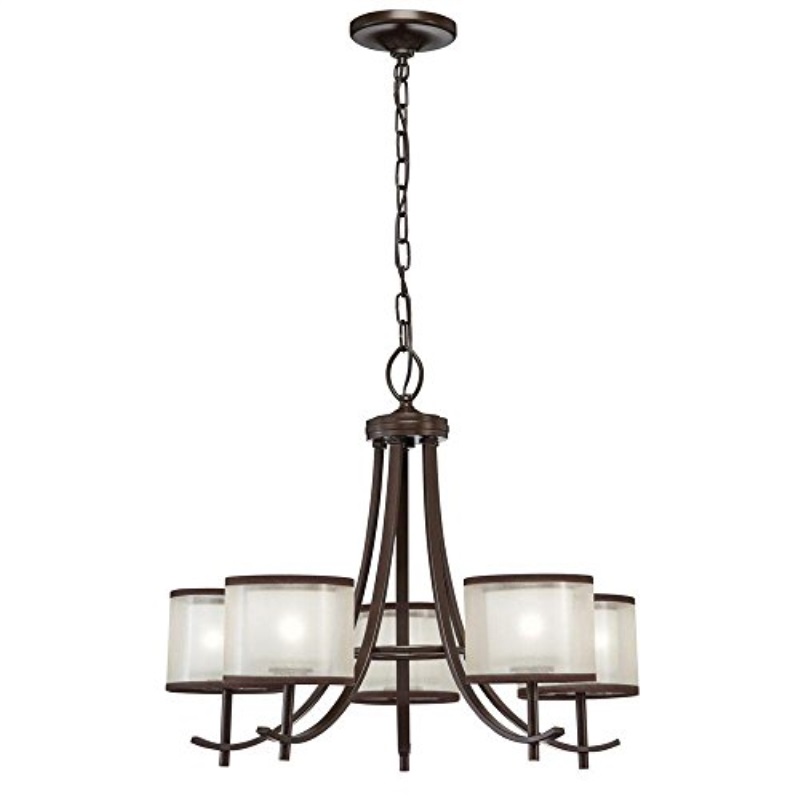 Hampton Bay 5 Light Oil Rubbed Bronze Chandelier Fabric Hampton Bay 89547 5 Light Bronze Ceiling Chandelier With Organza Shade