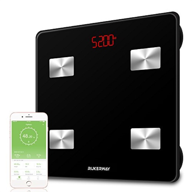 rukerway rukerway bluetooth fat scalesmart bathroom scale body composition analyzer with fitness app for 13 health measurement