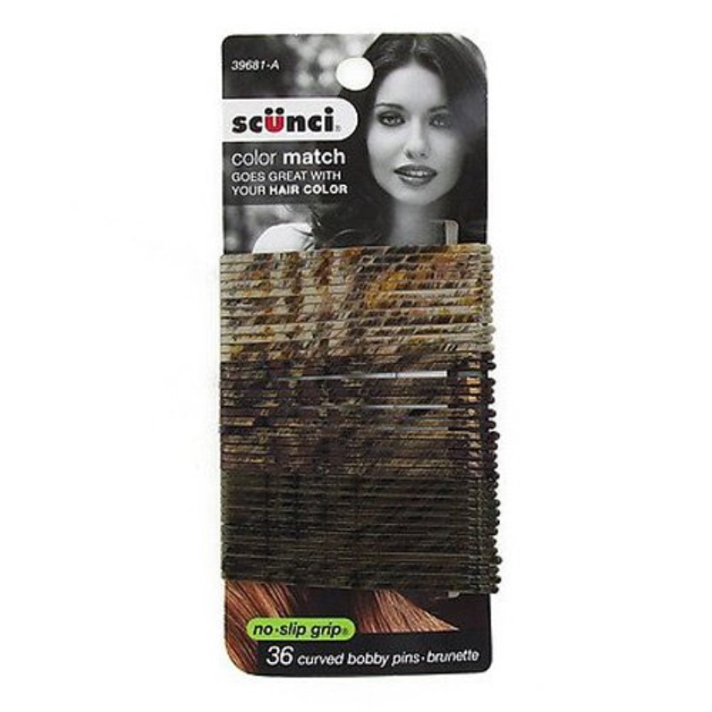 Scunci Non Slip Curved Bobby Pins Brunette 2 4 Ounce