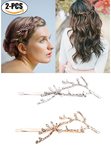 Hair Clip For Women Fasci 2 Pcs Barrettes Pins Fasci Hair Clip For Women 2 Pcs Barrettes Pins Geometric Leaf
