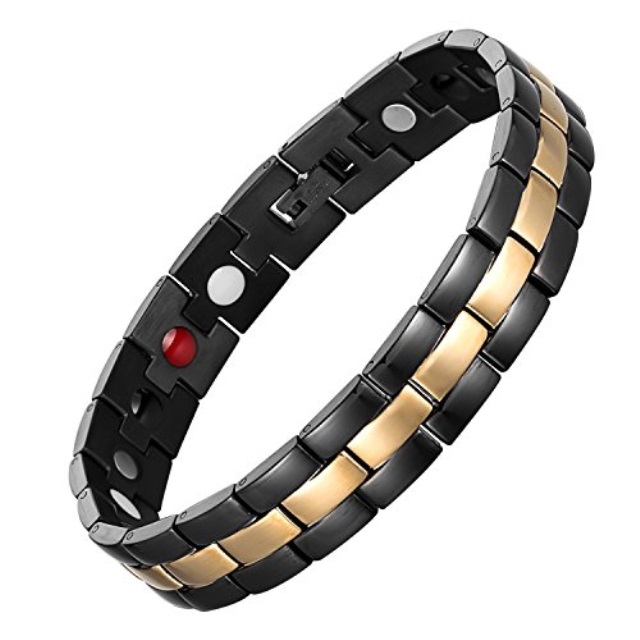 Chaninely Elegant Anium Magnet Bracelet Magnetic Therapy Chaninely Elegant Anium Magnet Bracelet Magnetic Therapy Bracelets For Men Arthritis And Carpal Tunnel Pain Relief Black Gold