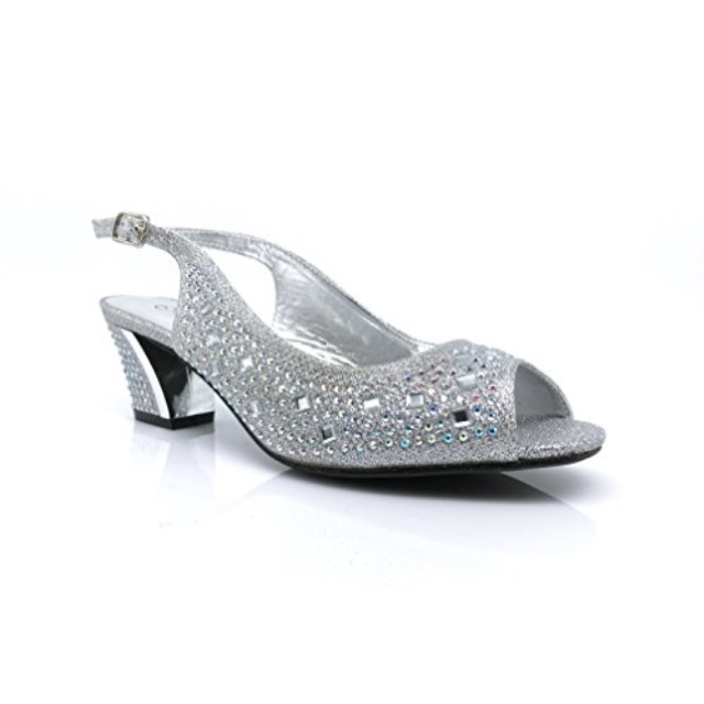 Silver Stry Sandals Low Heel Enzo Romeo Lime01 Womens Open Toe Low Heel Wedding Rhinestone Wedge Sandal Shoes 8 5 Silver