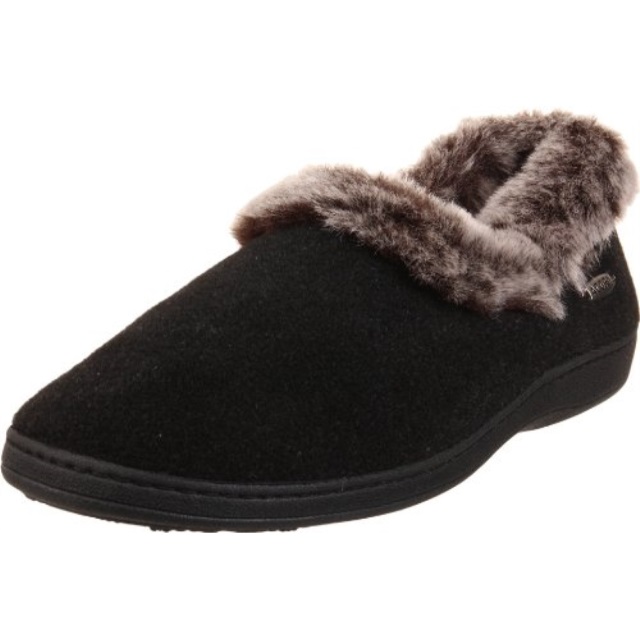 Acorn Slippers Acorn Women S Faux Chinchilla Collarslipper Black Small 5 6 Bm Us