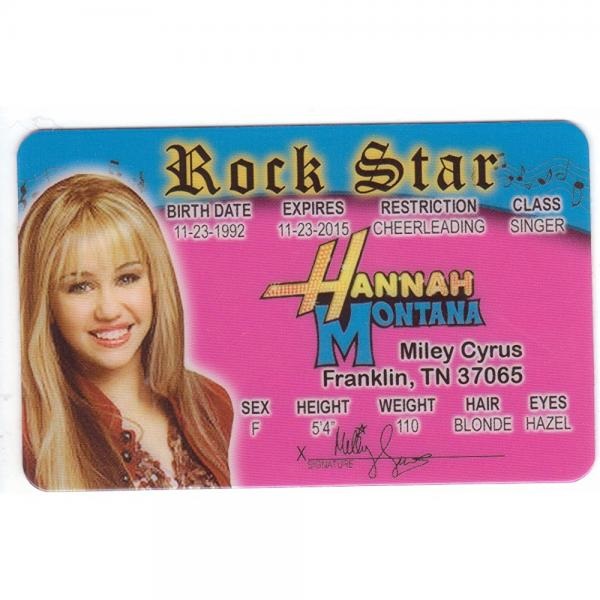 Signsfun Rock Star Miley Cyrus Aka Hannah Montana Novelty Drivers License Fake I D Identification For Wrecking Ball Fans Signsfun Rock Star Miley Cyrus Aka Hannah Montana Novelty Drivers License Fake I D Identification For Wrecking Ball Fans