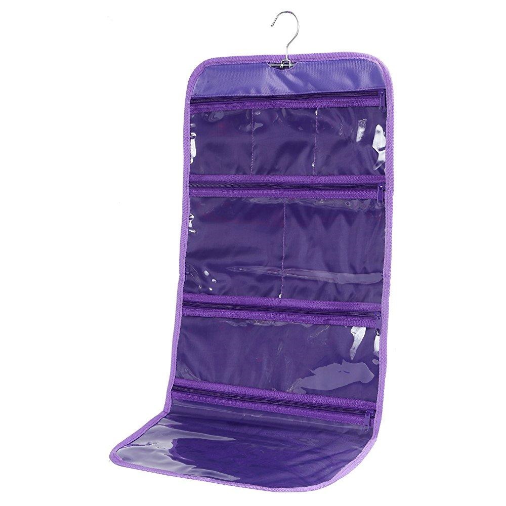 Wodison Foldable Clear Hanging Travel Toiletry Bag Cosmetic Wodison Foldable Clear Hanging Travel Toiletry Bag Cosmetic Organizer Storage Purple