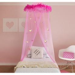 Baby Nursery Curtains Kmart Boho And Beach Princess Feather Boa Bed Canopy Mosquito Net For S With Sparkly Hearts