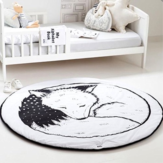 Hiltow Round Rugs Baby Rug Nursery Cute Fox