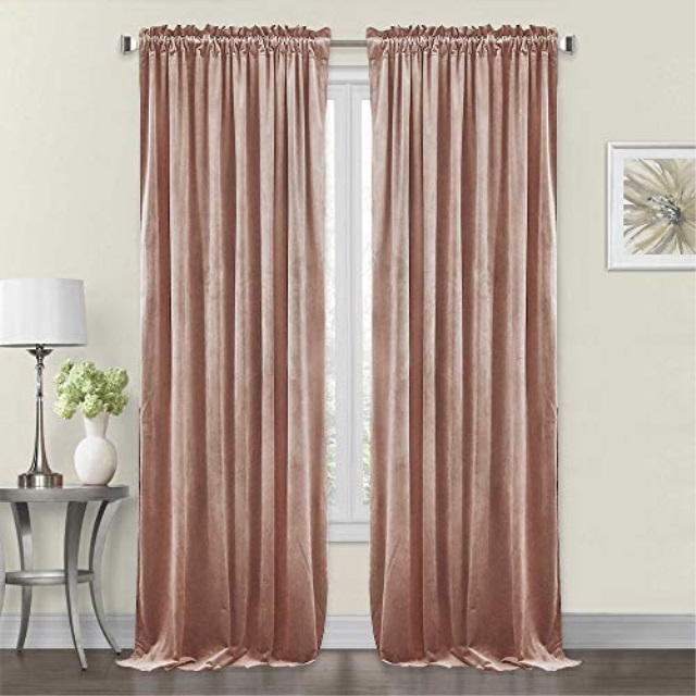 Stangh Blackout Velvet Textured Curtains Luxury Privacy Stangh Blackout Velvet Textured Curtains Luxury Privacy Enhancing Soft Blush Pink Window D With Rod Pocket Desig