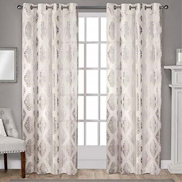 Exclusive Home Curtains Augustus Metallic Light Exclusive Home Curtains Augustus Metallic Light Filtering Window Curtain Panel Pair With Grommet Top Off White 54x84 2 Piece