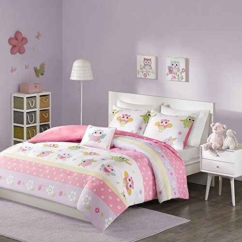 Comfort Es Owl Kid Comforter Set 3 Piece Flower Polka Comfort Es Owl Kid Comforter Set 3 Piece Flower Polka Dot Pink White Twin Xl Size Includes 1