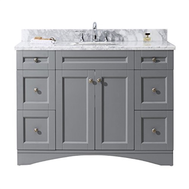 Virtu Usa Es 32048 Wmro Gr Nm Not Licable Elise 48 Inch Single Virtu Usa Es 32048 Wmro Gr Nm Not Licable Elise 48 Inch Single Bathroom Vanity In Grey With Marble Top And Round Sink