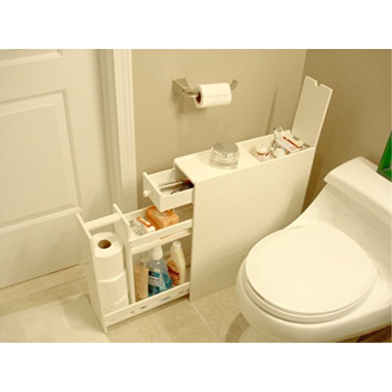 VitaNaticle VidaNaticle Bathroom floor cabinet in white, fully assembled. Ideal to store toilet papers