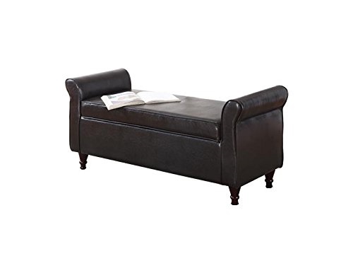 Dark Espresso Bonded Leather Storage Ottoman Milton Greens Stars 7071 Br Kel 49 Inch Bonded Leather Ottoman With Armrests