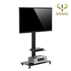 Portable Tv Stand On Wheels Tavr Furniture Moblile Floor Tv Stand Cart With Audio Shelf And Heavy Duty Lockable Caster
