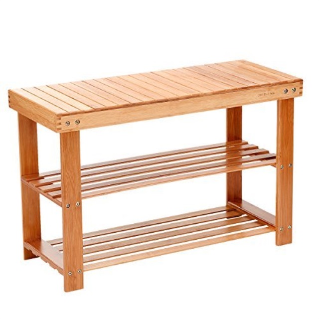 Zri Shoe Rack Bench 2 Tier Entryway Seat Storage Shelf Foot Stool Zri Shoe Rack Bench 2 Tier Entryway Seat Storage Shelf Foot Stool Hallway Bedroom Bamboo