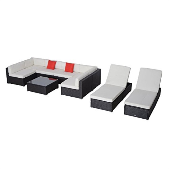 Outsunny 9 Piece Outdoor Patio Pe Rattan Wicker Sofa Sectional Outsunny 9 Piece Outdoor Patio Pe Rattan Wicker Sofa Sectional Furniture Set