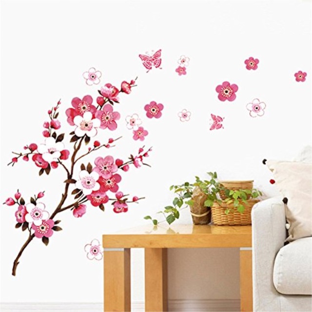 Bibitime Cherry Blossom Wall Decal Stickers Pink Flying Erfly Sticker Girl Fl Decor Flower Decals Art Mural For Nur - Cherry Blossom Wall Decor Bibitime Cherry Blossom Wall Decal Stickers Pink Flying Erfly Sticker Girl Fl Decor Flower Decals Art Mural For Nur - Cherry Blossom Wall Decor