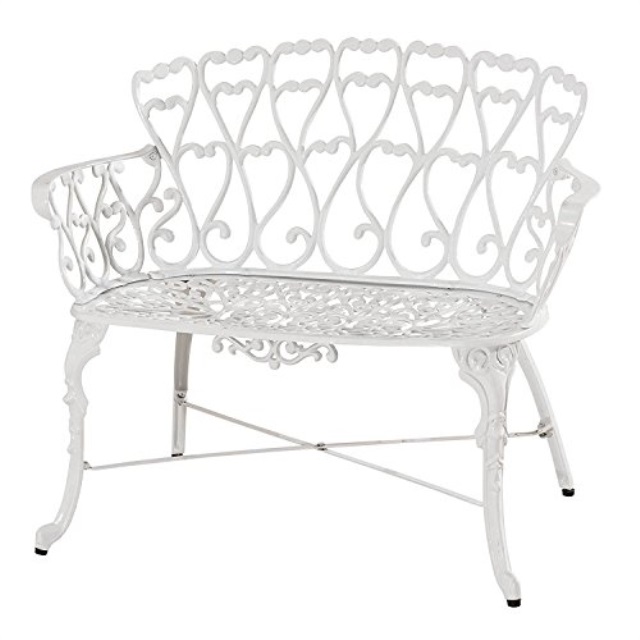 Psw Patio Furniture Set Langdb0195hqv5q Antique Victorian Cast Aluminum Dining Loveseat Bench White Heart Sku Pf01022b Psw Patio Furniture Set Langdb0195hqv5q, White Cast Aluminum Patio Table