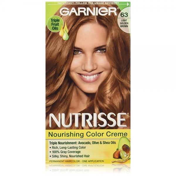 Garnier Nutrisse Nourishing Hair Color Creme, 63 Light Golden Brown Brown  Sugar Packaging May Vary