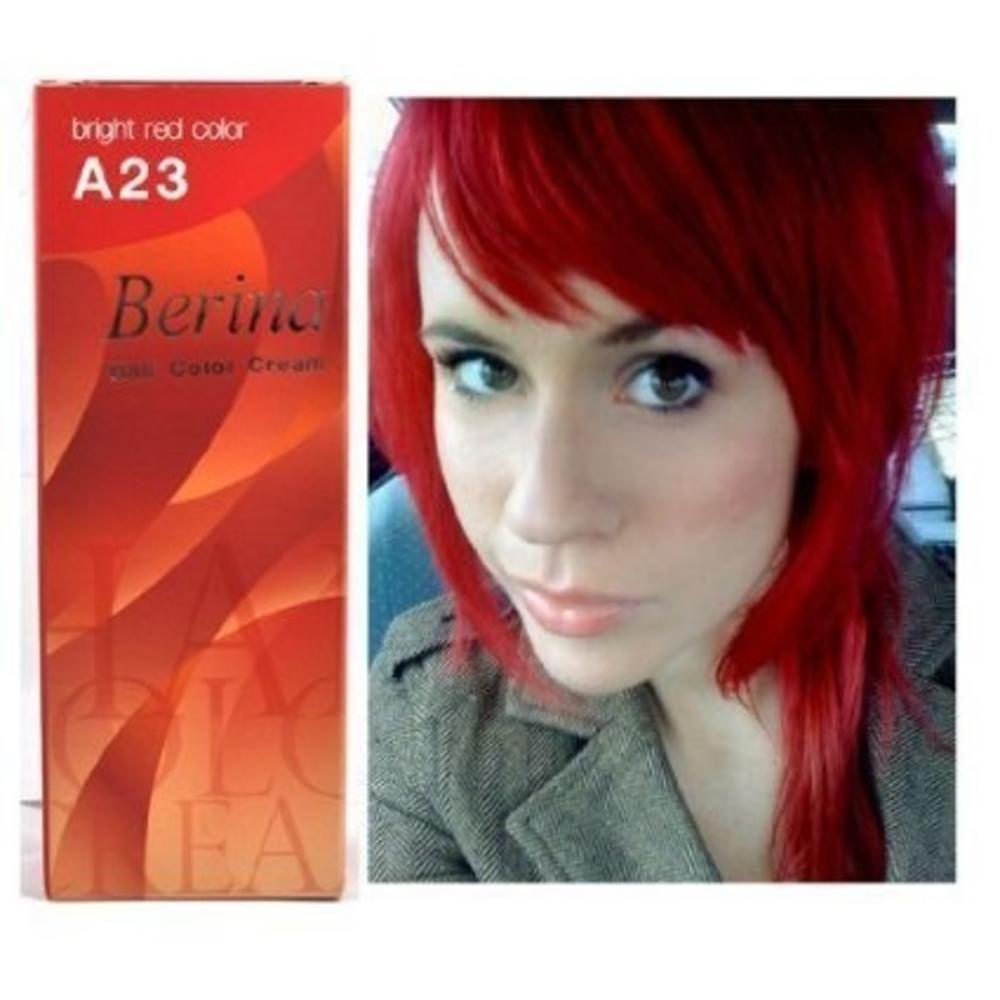 Berina Bright Red Hair Dye Color Cream Permanent Goth Punk Crazy Emo  Fashion Salon