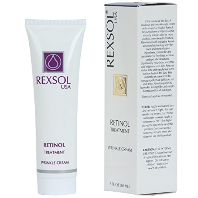 REXSOL Retinol Treatment Wrinkle Cream | Contains 1 Retinol. 60 ml / 2 fl oz