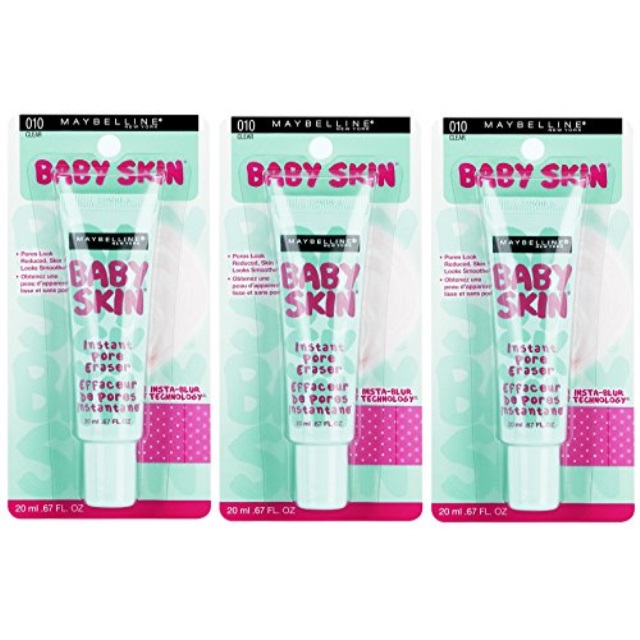 Maybelline New York Baby Skin Instant Pore Eraser, Clear, 3 Count